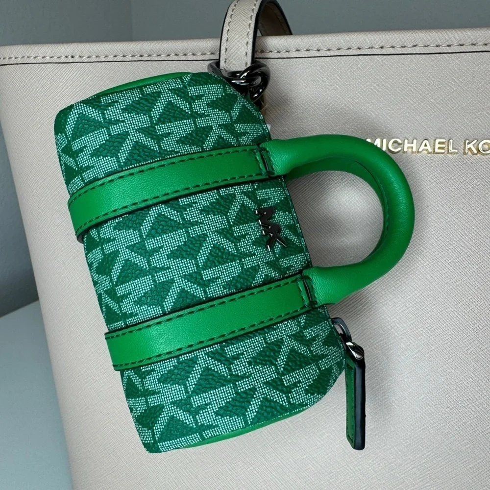 Michael Kors Vibrant Green Mini-Duffle Keychain